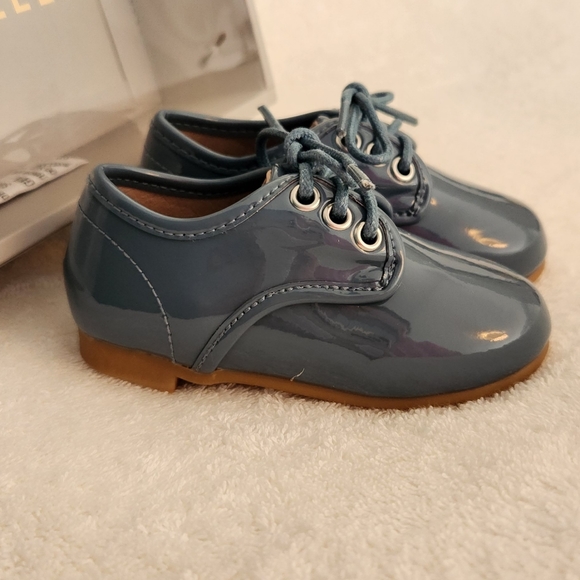 ZEEBRAKIDS • NEW Baby Patent Leather Dress Shoes, Marlin Blue, Size 21 (5.5 US) - Picture 6 of 9